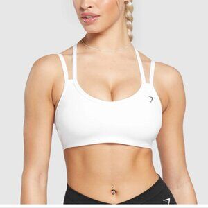 Gymshark White STRAP FEATURE SPORTS BRA